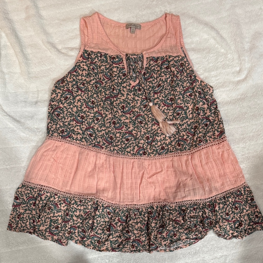 Wonderly Peach Textured Scoop Neck Tank